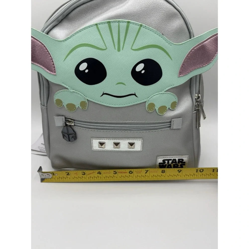 NEW Bioworld Mini‎ Backpack Grogu The Child Mandalorian Silver Flawed Scuffs